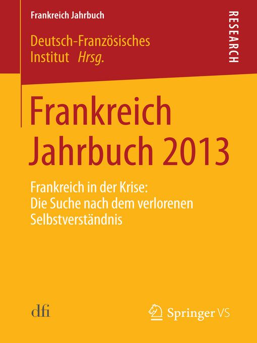 Title details for Frankreich Jahrbuch 2013 by Deutsch-Französisches Institut - Available